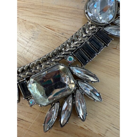 Loft Silver-Tone Crystal Statement Necklace With Rhinestone Accents - Picture 9 of 15